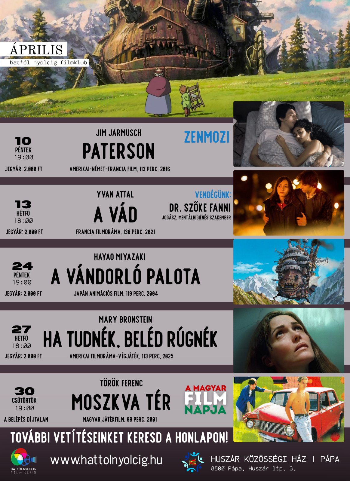 Hattól Nyolcig Filmklub - 2026. április