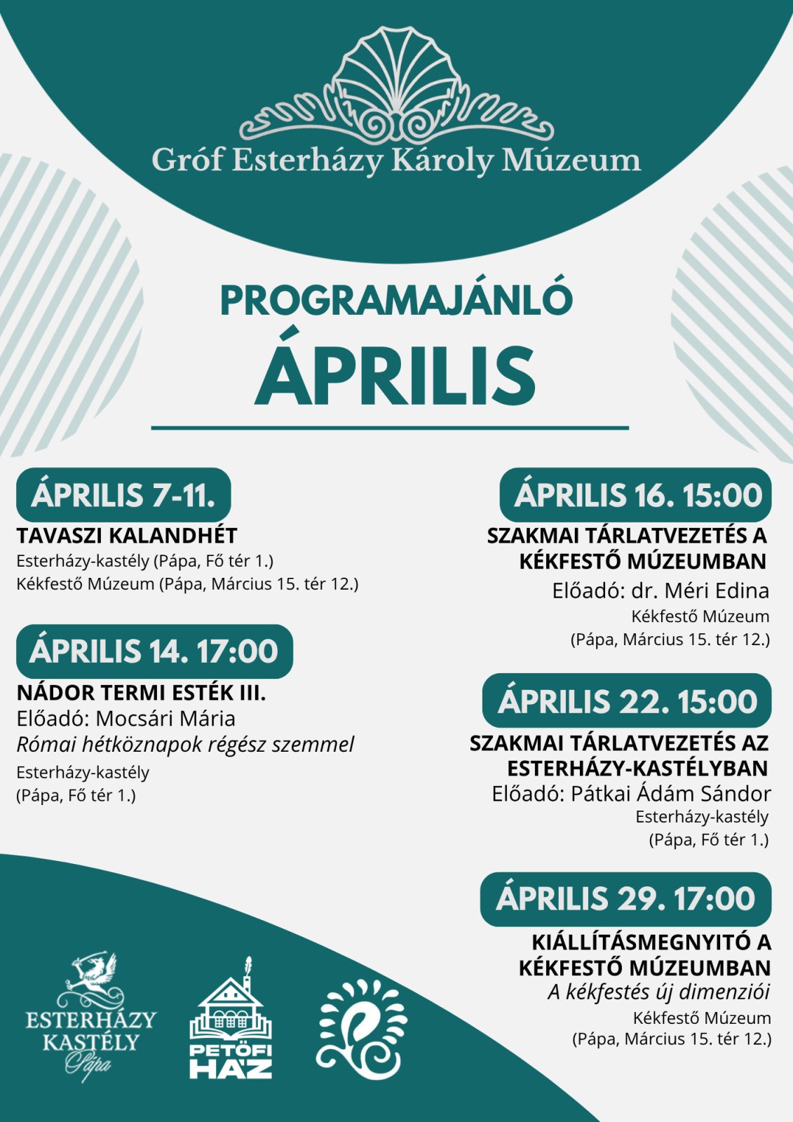 A Gróf Esterházy Kastély áprilisi programjai